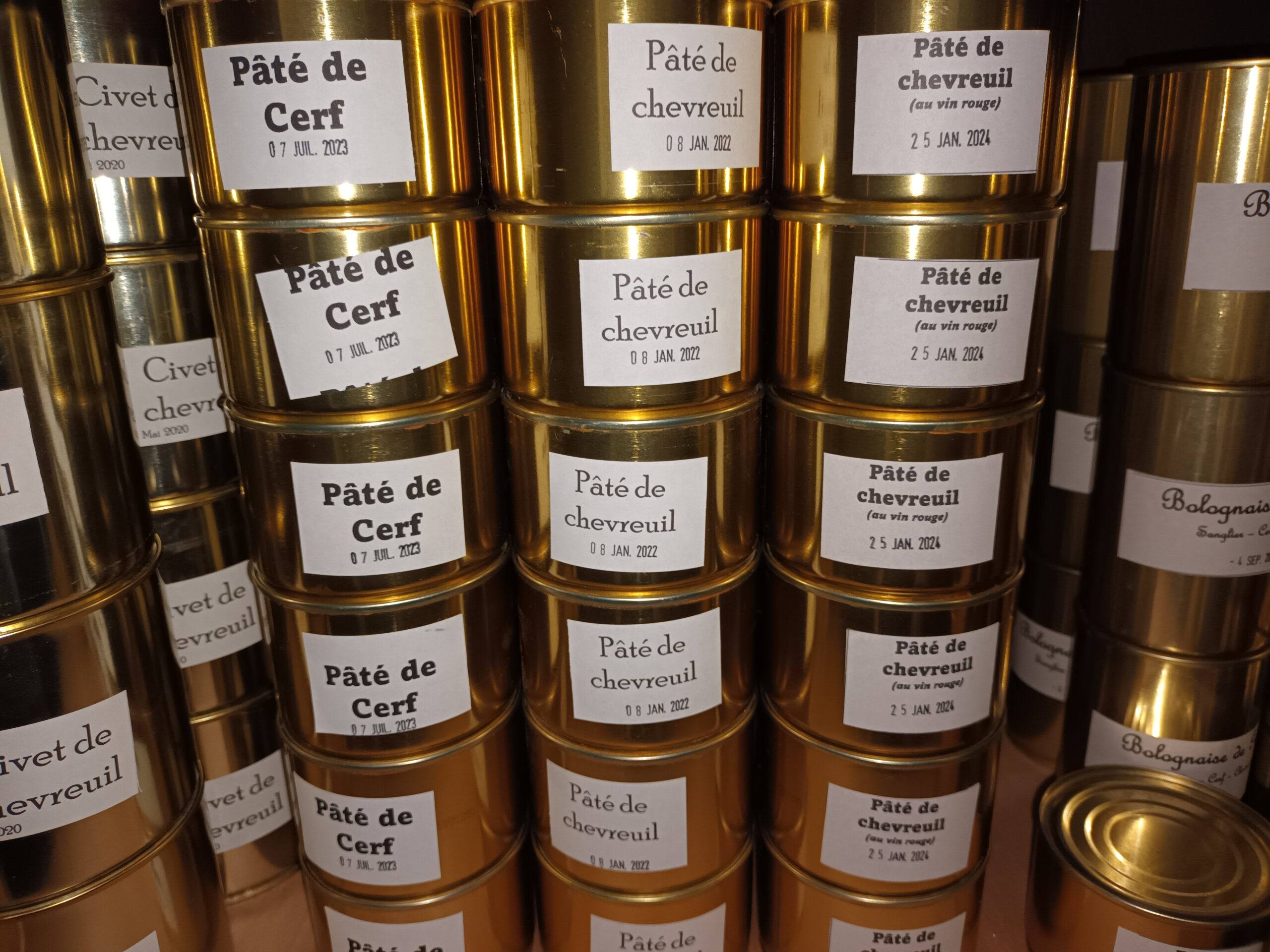 Les pâtés de cerf ou de chevreuil
